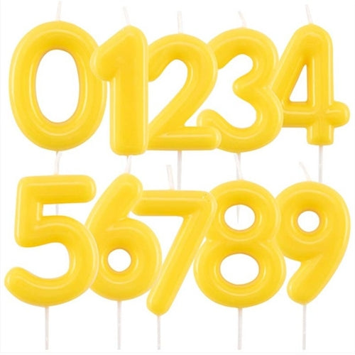 Candelina glossy 10,5 cm giallo pastello laccata