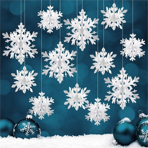 Decorazione fiocchi di neve d.15 x h 180 mm