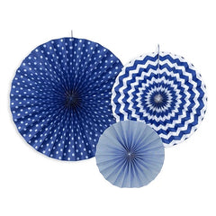 Rosette decorative, blu navy-  40 -32-23 cm - 3 pz