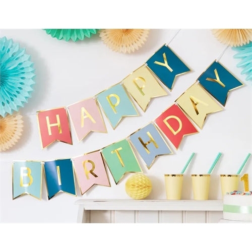Banner buon compleanno, mix, 15 x 175 cm