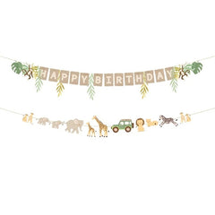 Striscione "happy birthday safari", 180 cm