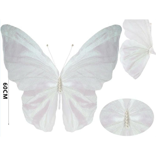 Decorazione farfalla gigante iridescente 60 cm
