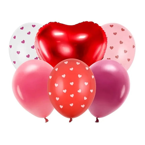 Set di palloncini be mine valentine, mix (1 confezione / 6 pezzi)