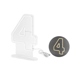 Neon led - numero " 4 ", bianco, 50cm