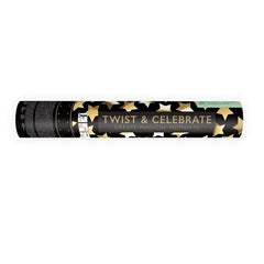 Cannone lanciacoriandoli con stelle, oro, 28cm