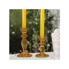 Candelabro in vetro cm 7x10,7 ambra