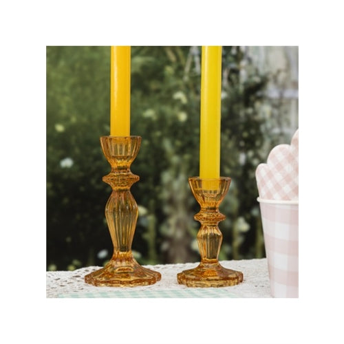 Candelabro in vetro cm 7x10,7 ambra