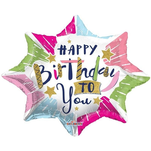 Mylar birthday to you explosion stella 20"