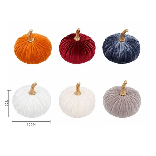 Zucca decorativa in velluto – ø 15 × h 13 cm
