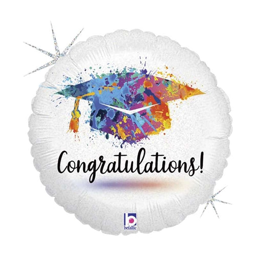Mylar laurea tondo 18" grad congrats