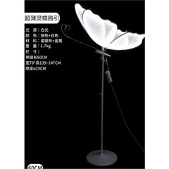 Farfalla led luminosa da pavimento 60 cm – luce bianca – h. 139–147 cm