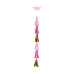 Balloon tail con tassel rosa e oro