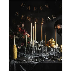 Candele coniche, metalliche, oro, 29 cm