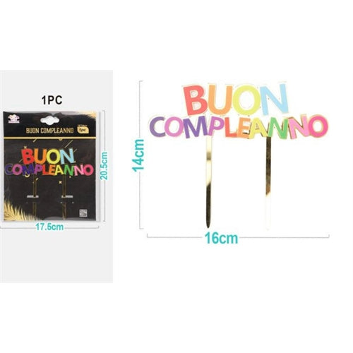 Cake topper per torta buon compleanno