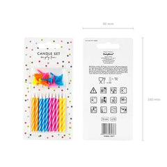 Candeline di compleanno, assortite, 6 cm (1 confezione / 10 pezzi)