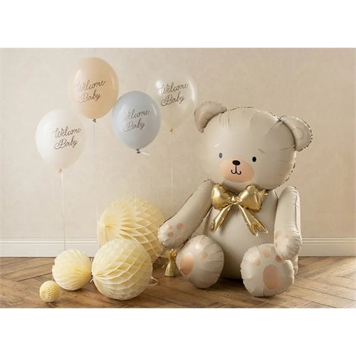 Palloncino in foil orsetto, 75x84 cm, crema