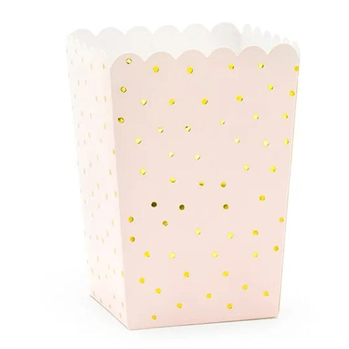 Box porta pop-corn rosa pastello 7x7x12.5 cm
