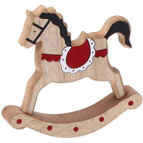 Cavallo a dondolo mdf naturale 15x3xh.14 cm