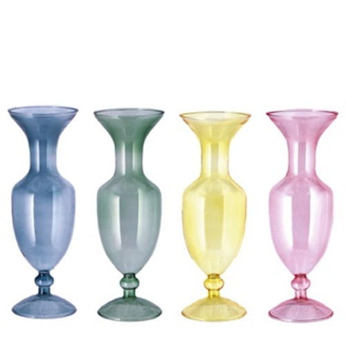 Vaso in vetro col. ass. d. 8,5 x h. 25 cm