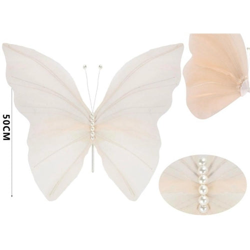 Farfalla colorata in tessuto h. 50 cm
