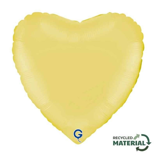 Palloncino in foil 18" cuore giallo opaco "matte yellow"