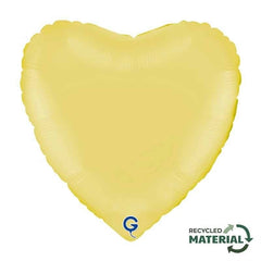 Palloncino in foil 18" cuore giallo opaco "matte yellow"