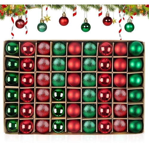 Set 8 palline natale colori assortiti diam. 8 cm