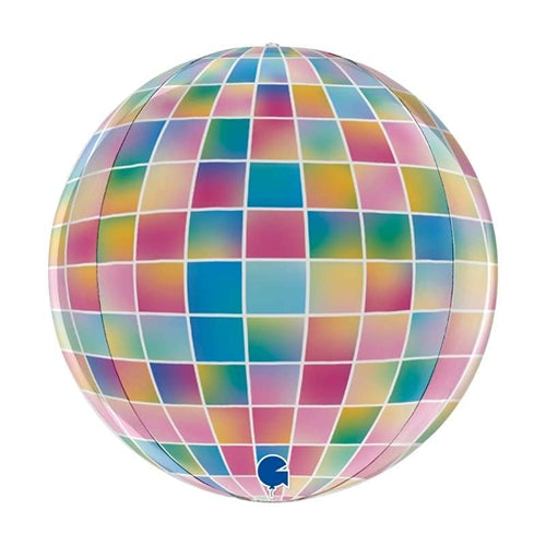 Palloncino in foil 15" sfera stroboscopica arcobaleno 4d "globe strobo"