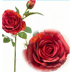 Rosa artificiale con bocciolo – eleganza realistica h. 65 cm