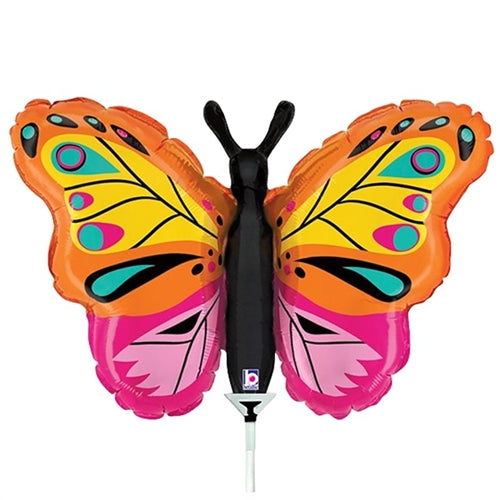 Minishape 14" mylar farfalla colorful 1 pz