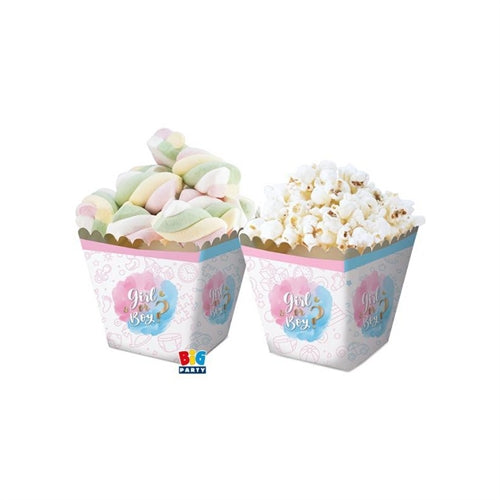 6 sweety box "girl or boy" gender reveal in cartoncino 6,5x8cm