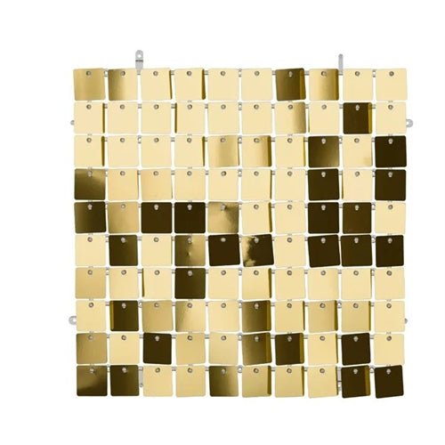 Pannello con paillettes, quadrati, oro freddo, 30x30 cm