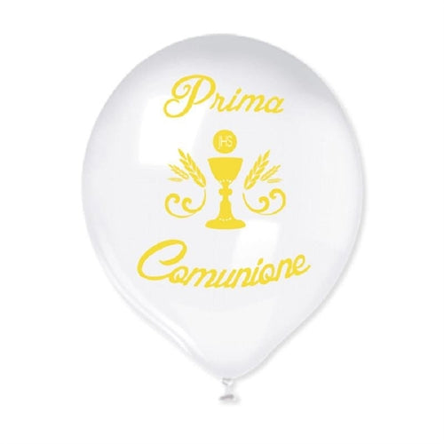 20 palloncini in lattice 12 " per la comunione, bianchi decorati