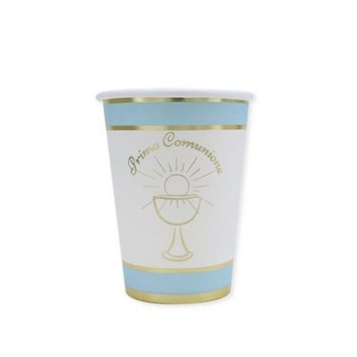 Bicchieri 200 cc 8 pz comunione chic celeste