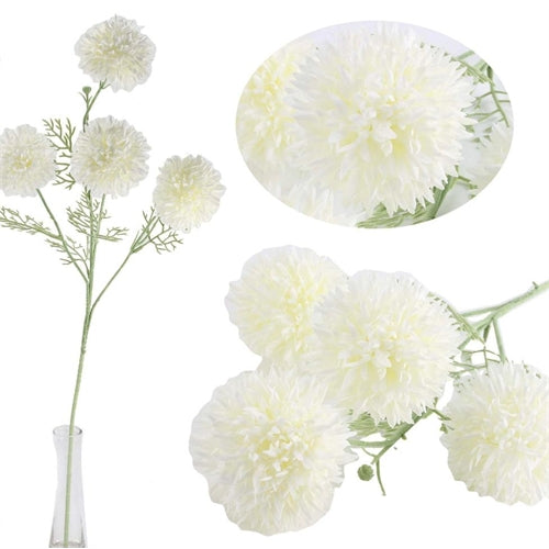 Ramo di crisantemo artificiale a 5 fiori h. 75 cm