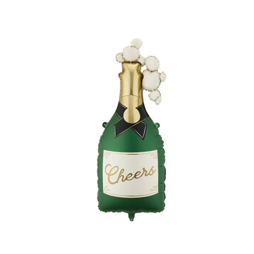 Palloncino in lamina color champagne, 34x93 cm, verde scuro