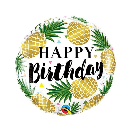 Mylar happy birthday pineapples 18"