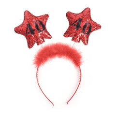 Fascia per capelli con stelle 40, rossa