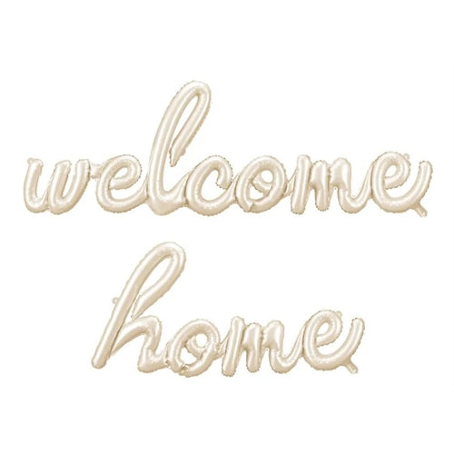 Palloncino in foil welcome home, 335x71 cm, cappuccino