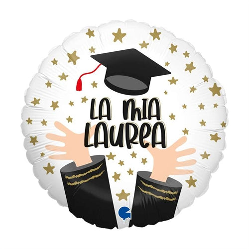 Palloncino foil tondo 18" la mia laurea