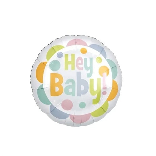Mylar hey baby 18" tondo colori pastello