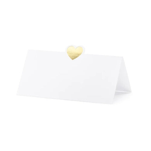 Segnaposto - cuore, oro, 10x5 cm (1 punto / 10 pezzi)