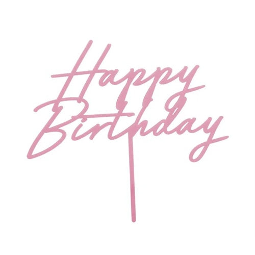Cake topper acrilico rosa 16.5 cm