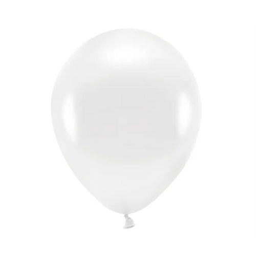 Palloncini ecologici da 30 cm, metallizzati, bianchi