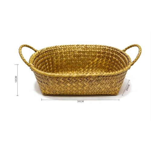 Cestino ovale in vimini con manici 30x20 cm