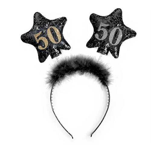 Fascia per capelli con 50 stelle, nera