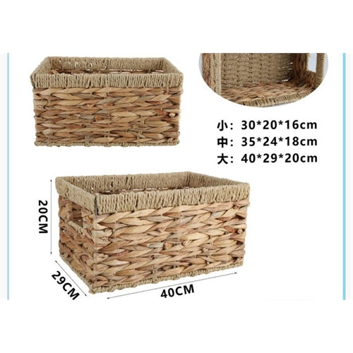 Set 3 cestini in rattan con manici