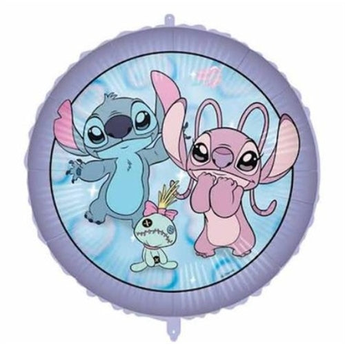 Palloncino foil stitch & angel – rotondo 18"-45 cm