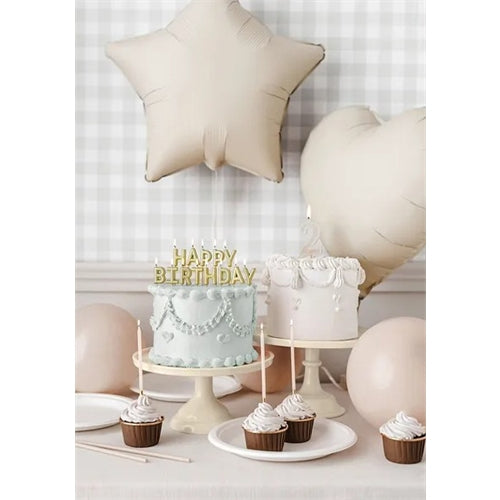 Palloncino in foil a forma di stella, 48 cm, beige
