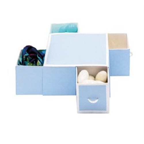 Scatolina bijoux carta da zucchero con quattro cassetti 10,5 x 10,5 x 5